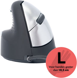 R-Go Tools HE Muis Large - Ergonomisch - Pauze-indicator - Zwart