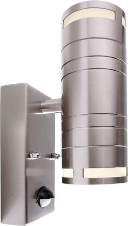 Zoomoi Zilly II | up down buitenverlichting met bewegingssensor en dag nacht sensor | buitenlamp wandlamp | RVS