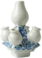 Heinen Delfts Blauw | Tulpenvaas 3-delig Sierlijke bloem | Ø 15,5 cm