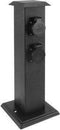 Exin 54.502.91 - Tuinpaal met 4 Contactdozen - IP44 spatwaterdicht - Zwart