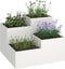 vidaXL - Tuinplantbak - 100x100x60 - cm - Witte - Staal