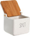 Zoutvaatje met deksel DKD Home Decor Wit Dolomite (11,5 x 11,5 x 11 cm) (750 ml)