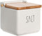 Zoutvaatje met deksel DKD Home Decor Wit Dolomite (11,5 x 11,5 x 11 cm) (750 ml)