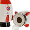 Zoutvaatje met deksel DKD Home Decor Wit Rood Dolomite (2 pcs)