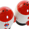 Zoutvaatje met deksel DKD Home Decor Wit Rood Dolomite (2 pcs)