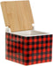 Zoutvaatje met deksel DKD Home Decor Zwart Rood Bamboe Dolomite (750 ml)