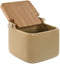 Zoutvaatje met deksel Home ESPRIT Beige Grijs Natuurlijk Bamboe Dolomite 15 x 12 x 11 cm (2 Stuks)