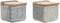 Zoutvaatje met deksel Home ESPRIT Blauw Beige Roze Lila Bamboe 750 ml 14 x 12,5 x 12 cm (2 Stuks)
