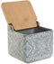 Zoutvaatje met deksel Home ESPRIT Blauw Beige Roze Lila Bamboe 750 ml 14 x 12,5 x 12 cm (2 Stuks)