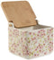 Zoutvaatje met deksel Home ESPRIT Wit Roze Lila Bamboe 750 ml 14 x 12,5 x 12 cm (2 Stuks)