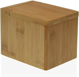 Zoutvaatje met deksel Versa Bruin Staal Bamboe 13 x 10 x 10 cm