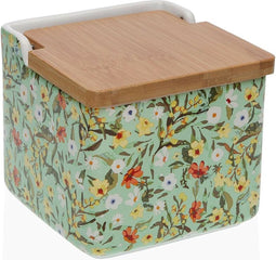 Zoutvaatje met deksel Versa Fiore 12,2 x 11,5 x 12,2 cm Keramisch