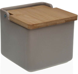 Zoutvaatje met deksel Versa Grijs 12,2 x 11,5 x 12,2 cm Keramisch Dolomite