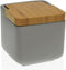 Zoutvaatje met deksel Versa Grijs Bamboe Dolomite (11,7 x 11 x 11,7 cm)