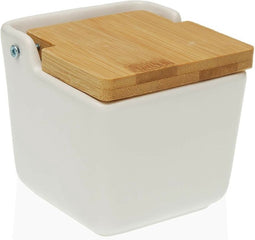 Zoutvaatje met deksel Versa Wit Dolomite (9 x 8 x 9 cm)