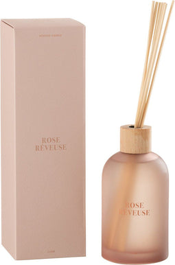 J-Line geurolie + stokjes Accords Essentiels - Rose Rêveuse - roze - 250 ml