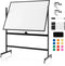 Coast Whiteboard – Dubbelzijdig & In Hoogte Verstelbaar – Incl. Accessoires – 126 x 53,5 x 160-180 c