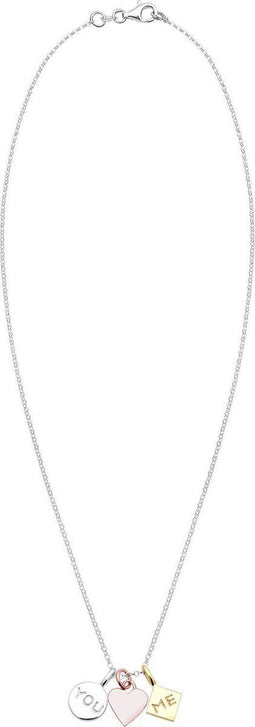 Elli YOU ME Halsketting - 925 Sterling Zilver - Hartje - 45 cm