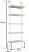 Wandrek ladder boekenkast Stoer - industrieel metaal hout - 184 cm hoog - wit