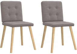 vidaXL - Eetkamerstoelen - draaibaar - 2 - st - stof - taupe