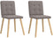 vidaXL - Eetkamerstoelen - draaibaar - 2 - st - stof - taupe