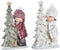Kerstversiering DKD Home Decor Polyester Hars Purpurine Kinderen (17 x 11 x 27,5 cm) (2 Stuks)