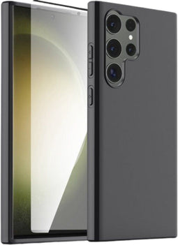 Podec Samsung Galaxy S23 Ultra - Telefoonhoesje - Anti-Shock Case met Screenprotector - Zwart