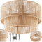 tectake® Plafondlamp Lignea Lux - Hanglamp Boho stijl - Ø45 x 27,5 cm - Jute lampenkap - 40W - Decoratieve sfeerlamp