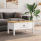vidaXL - Salontafel - BODO - 100x55x46 - cm - massief - grenenhout - wit - en - bruin