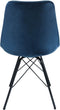 Kick kuipstoel Velvet donkerblauw - zwart frame - set van 4