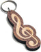 Berben Design Sleutelhanger G-Sleutel - Noten/Esdoorn - 6 x 1.5 x 0.6cm