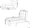 LOIRET - Chaise longue - Smaragdgroen - Symmetrisch - Fluweel