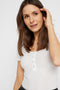 Pieces PCKITTE SS TOP NOOS BC BriWhi - Katoenen top - Korte mouwen - Maat XS