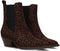 POSH by Poelman CARMEN - Enkellaars - Blokhak 4,5 cm - Bruin met dierenprint