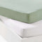 P'TIT DODO - Hoeslakens - Jersey - 70 x 140 cm - Wit / Grijsgroen (2 stuks)