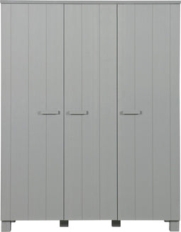WOOOD Dennis 3-Deurs Kast - Grenen - Betongrijs - 202x158x55