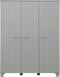 WOOOD Dennis 3-Deurs Kast - Grenen - Betongrijs - 202x158x55