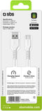 SBS TECABLEMICROC15W - USB-A naar USB-C kabel - 15W Power Delivery - Wit