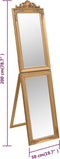 vidaXL - Spiegel - vrijstaand - 50x200 - cm - goudkleurig