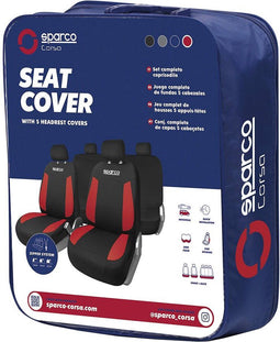 Set hoezen voor zittingen Sparco Strada Zwart/Rood