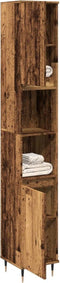 vidaXL - Badkamerkast - 30x30x190 - cm - bewerkt - hout - oud - houtkleurig