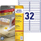 Avery - Stick&Lift Etiketten - 96 x 16,9mm - Verwijderbaar (25 vel)
