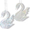 4 inch Acrylic Opalescent White & Clear Swan Orns 2/Asstd. 5x5x10 c...