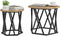 vidaXL - Nesting - Bijzettafels - 2 - stuks - Artisan - Eiken - Geengineerd - Hout