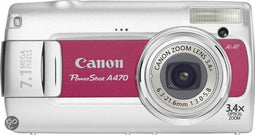 Canon PowerShot A470 - Compactcamera - 7,1 Megapixel - 3,4x optische zoom - Rood