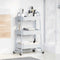 vidaXL - Opbergtrolley - 3-laags - 42x41,5x77 - cm - staal - wit