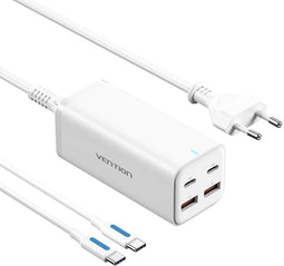 Vention FBSWG-EU - Oplader - 100W - 2x USB type-A 2x USB type-C - Wit