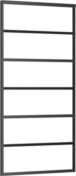 vidaXL - Schuifdeur - 90x205 - cm - ESG-glas - en - aluminium - zwart