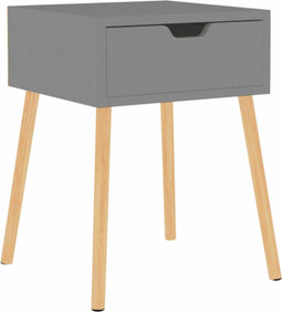 vidaXL - Nachtkastje - 40x40x56 - cm - bewerkt - hout - grijs