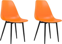 vidaXL - Eetkamerstoelen - 2 - st - PP - oranje